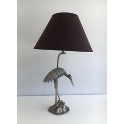 Lampe au Héron en Métal Argenté, Maison Baguès, vers 1960