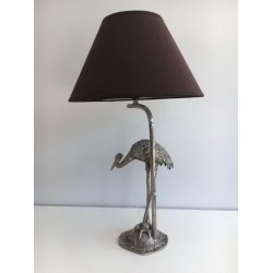 Silvered Metal Heron Lamp by Maison Baguès, circa 1960