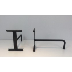 Pair of Modernist Wrought Iron Fireplace Andirons, French Work, circa 1970