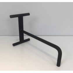 Pair of Modernist Wrought Iron Fireplace Andirons, French Work, circa 1970