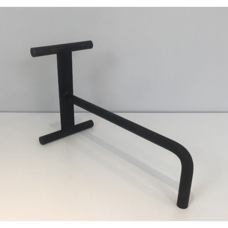 Pair of Modernist Wrought Iron Fireplace Andirons, French Work, circa 1970