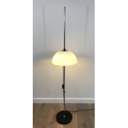 Chrome, Black Lacquer and Lucite Adjustable Floor Lamp, circa 1970
