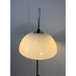 Lampadaire Réglable en Chrome, Métal Laqué Noir et Plexiglass, vers 1970