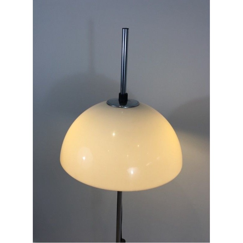 Chrome, Black Lacquer and Lucite Adjustable Floor Lamp, circa 1970
