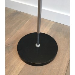 Lampadaire Réglable en Chrome, Métal Laqué Noir et Plexiglass, vers 1970