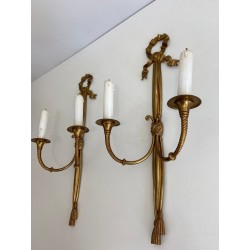 Pair of Louis the 16th Style Bronze Wall Lights