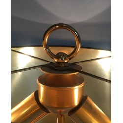 Paire de Lampes Néoclassiques Dorées sur Socle d'Onyx, Travail Français, vers 1970