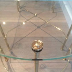 Tripartite Brass and Glass Coffee Table by Maison Baguès, circa 1970