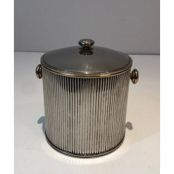 Silver-Plated Metal and Plastic Ice Bucket, French Work, circa 1970