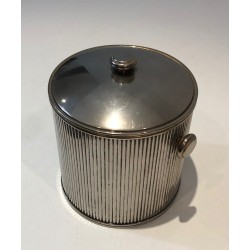 Silver-Plated Metal and Plastic Ice Bucket, French Work, circa 1970