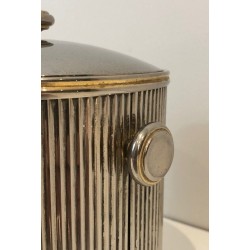 Silver-Plated Metal and Plastic Ice Bucket, French Work, circa 1970