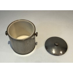 Silver-Plated Metal and Plastic Ice Bucket, French Work, circa 1970