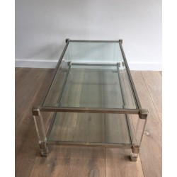 Table Basse en Chrome et Plexiglas, Travail Français, vers 1970
