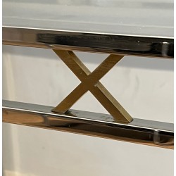 Neoclassical Style Chrome and Brass Desk, Italian Work, circa 1970