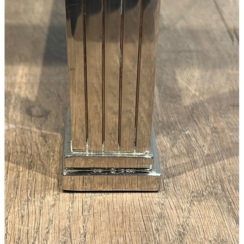 Neoclassical Style Chrome and Brass Desk, Italian Work, circa 1970