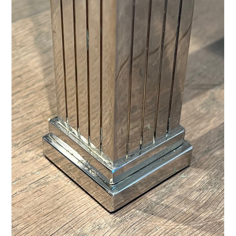 Neoclassical Style Chrome and Brass Desk, Italian Work, circa 1970