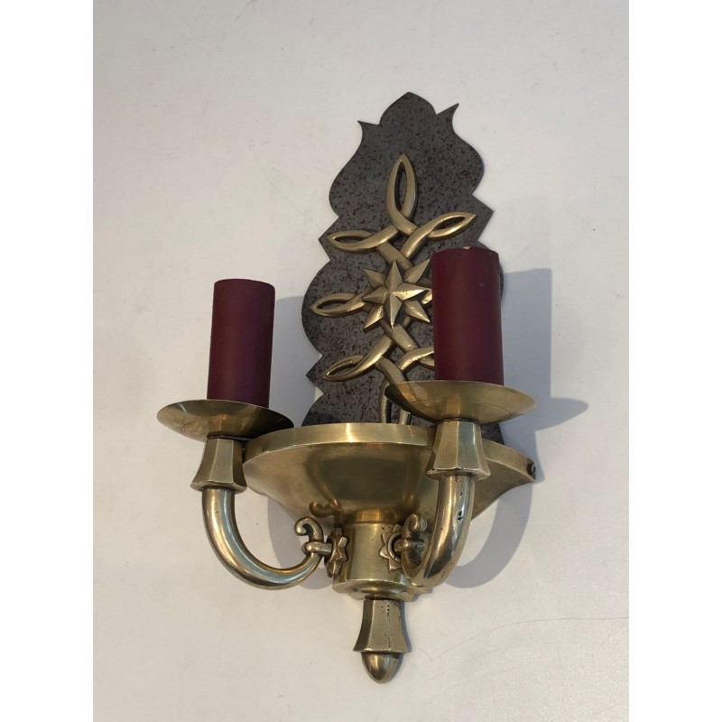 Pair of Art Deco Wall Lights in the style of Jules Leleu
