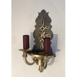 Pair of Art Deco Wall Lights in the style of Jules Leleu