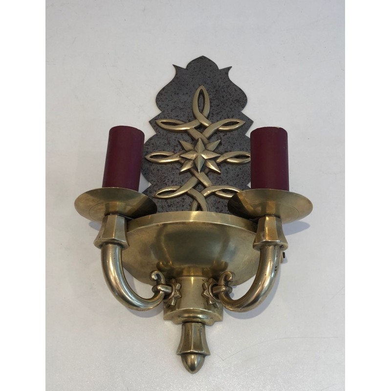 Pair of Art Deco Wall Lights in the style of Jules Leleu