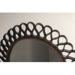 Gilt Iron and Lacquered Metal Blades Sunburst Mirror, French Work, circa 1950
