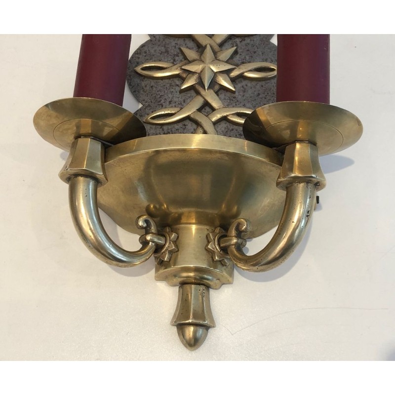 Pair of Art Deco Wall Lights in the style of Jules Leleu