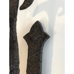 Rare Set of 12 Large Wrought Iron Castle Wall Lights, French Work, circa 1940