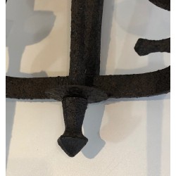 Rare Suite de 12 Importantes Appliques en Fer Forgé