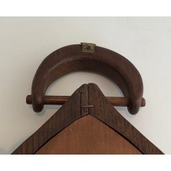 Oval Brutalist Mirror, French Work, circa 1950