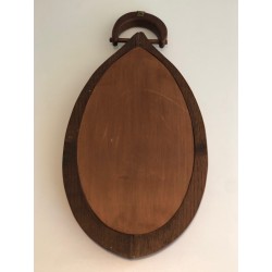 Oval Brutalist Mirror, French Work, circa 1950
