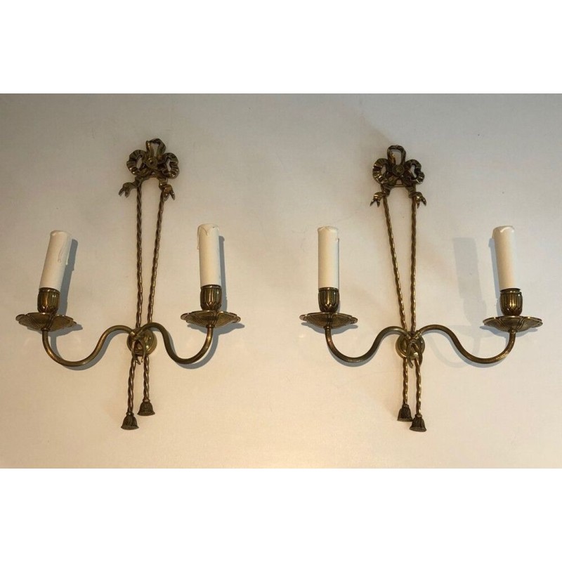 Paire d'Appliques en Bronze de Style Louis XVI