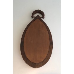 Oval Brutalist Mirror, French Work, circa 1950