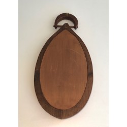 Miroir Brutaliste de Forme Ovale, Travail Français, vers 1950