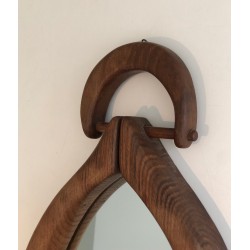 Miroir Brutaliste de Forme Ovale, Travail Français, vers 1950