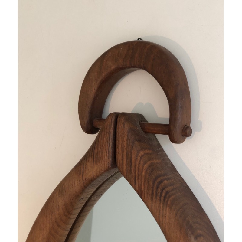 Miroir Brutaliste de Forme Ovale, Travail Français, vers 1950