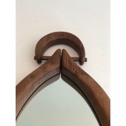 Oval Brutalist Mirror, French Work, circa 1950