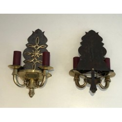 Pair of Art Deco Wall Lights in the style of Jules Leleu