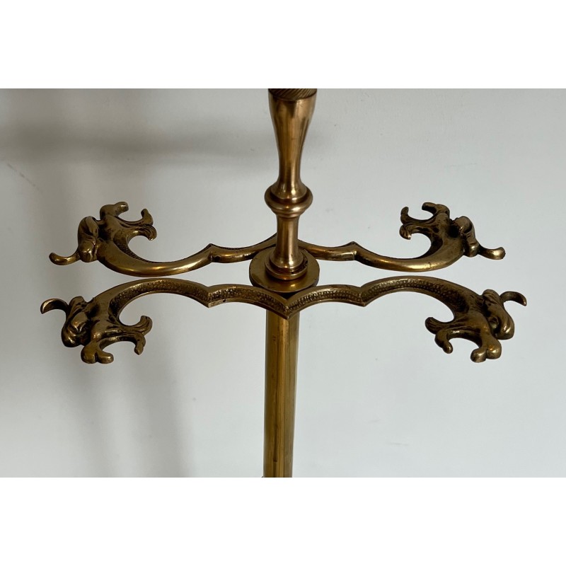 Neoclassical Brass Fireplace Set, French Work, circa 1970