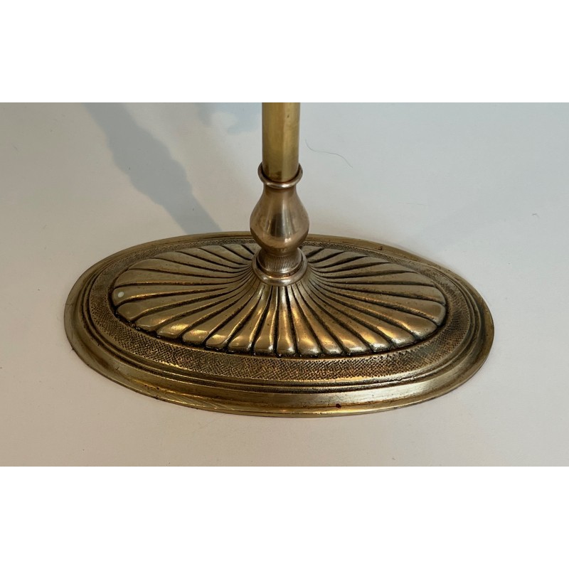 Neoclassical Brass Fireplace Set, French Work, circa 1970