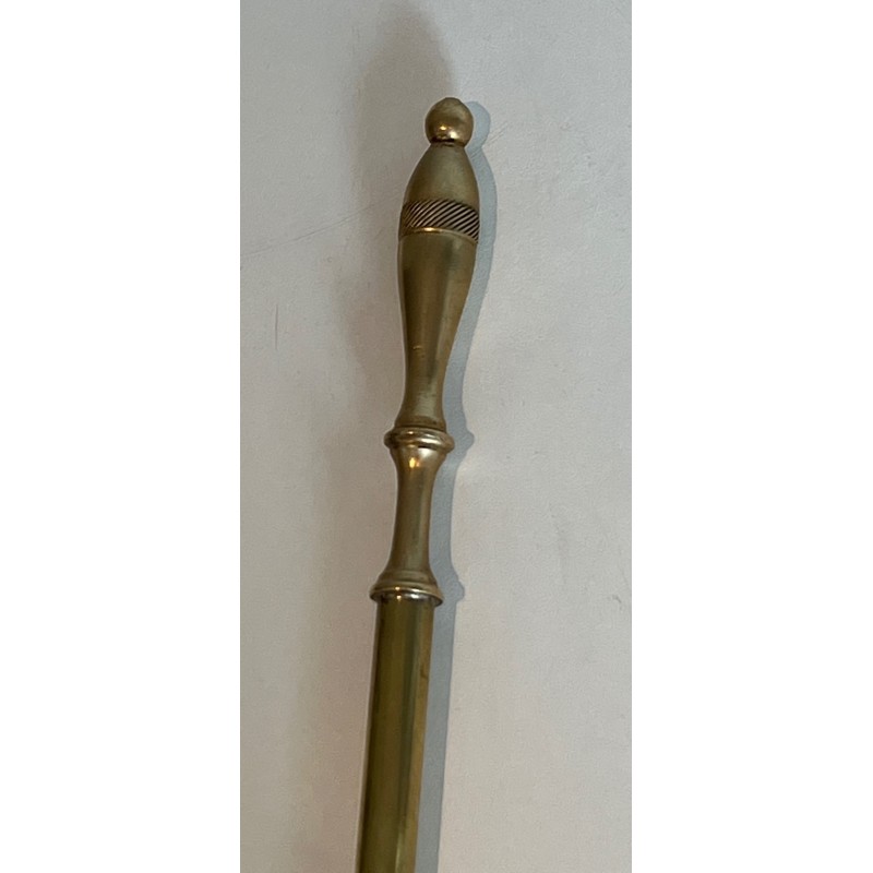 Garniture de Cheminée en Laiton de Style Néoclassique, Travail Français, vers 1970