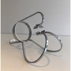 Porte-Bouteille en Métal Argenté, Travail Français, vers 1930