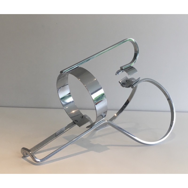 Porte-Bouteille en Métal Argenté, Travail Français, vers 1930