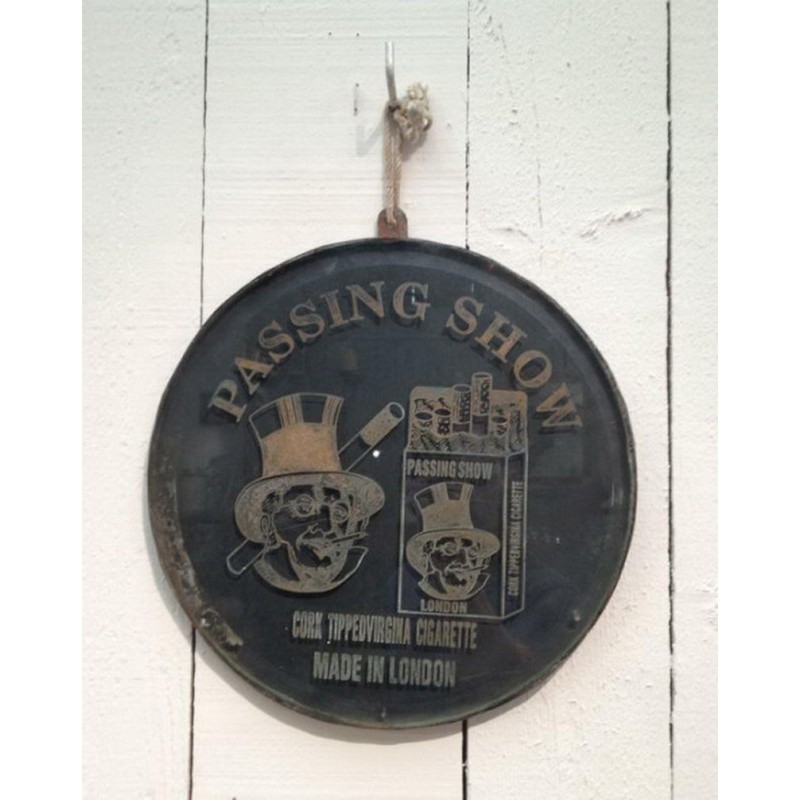 Rare Victorian Engraved Glass and Metal Shop Sign, London Tobacconist, circa 1900