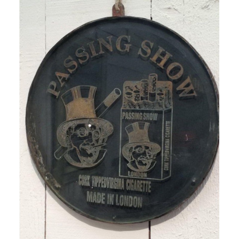 Rare Enseigne de Boutique en Verre Gravé sur Métal, Marchand de Cigarettes Londonien, vers 1900