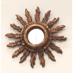 Gilt Wood Sunburst Mirror, French Work, circa 1970