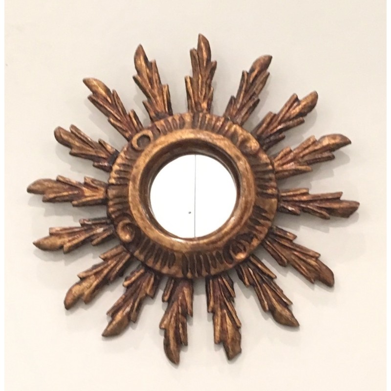 Gilt Wood Sunburst Mirror, French Work, circa 1970