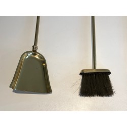Brass Design Fireplace Tools Set, French Work, circa 1970