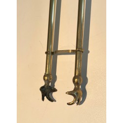 Neoclassical Brass Fireplace Tools Set, French Work, circa 1970