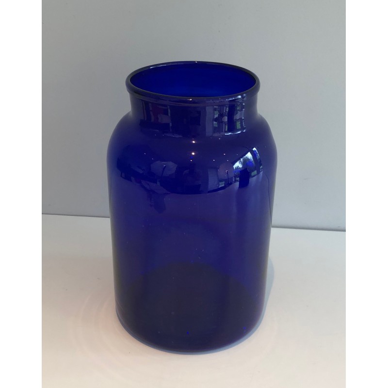 Pair of Cobalt Blue Vases, French Work, circa 1970