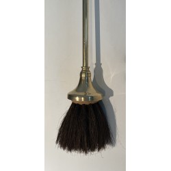 Neoclassical Brass Fireplace Tools Set, French Work, circa 1970