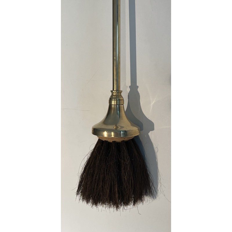 Neoclassical Brass Fireplace Tools Set, French Work, circa 1970